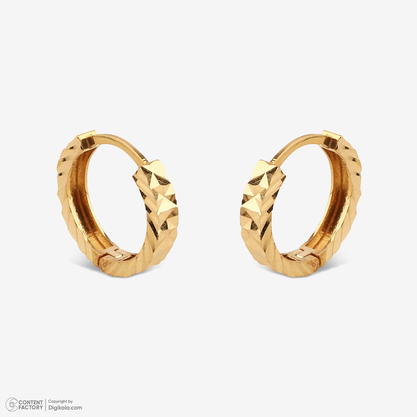 گوشواره حلقه‌ای طلا 18 عیار زنانه گلدم مدل E245011 -  - 4