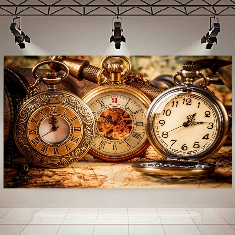 پوستر طرح ساعت های جیبی قدیمی مدل کلاسیک کد AR18710