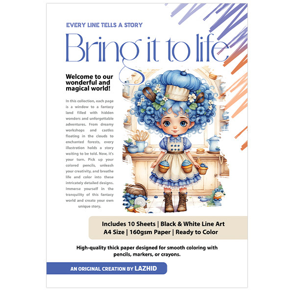 کاغذ چاپی A4 لاژید مدل رنگ آمیزی کودکان و بزرگسالان بسته 10 عددی