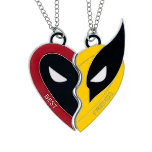 گردنبند برانت مدل دوستی طرح ددپول و ولورین بسته 2 عددی