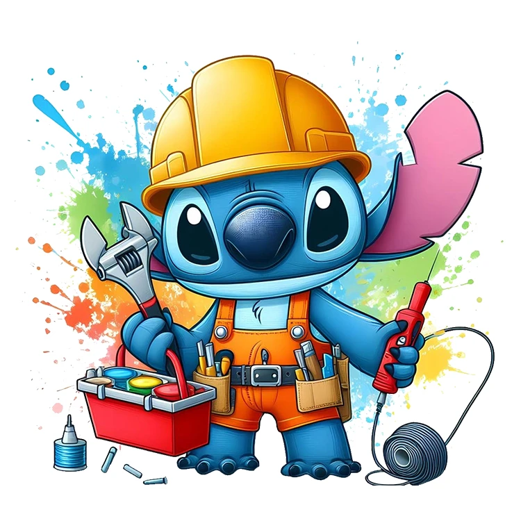 استیکر پارچه و لباس پاد آفرین مدل کارتونی استیچ کیوت بامزه کد S3916