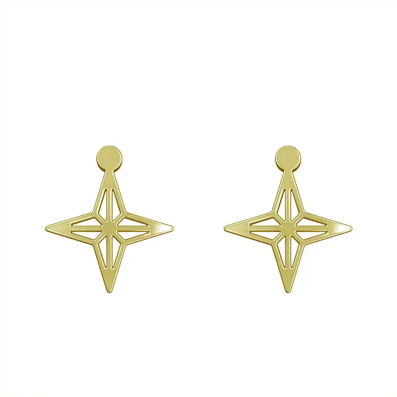 گوشواره طلا 18 عیار زنانه مدوپد مدل ستاره کد GA1-15431