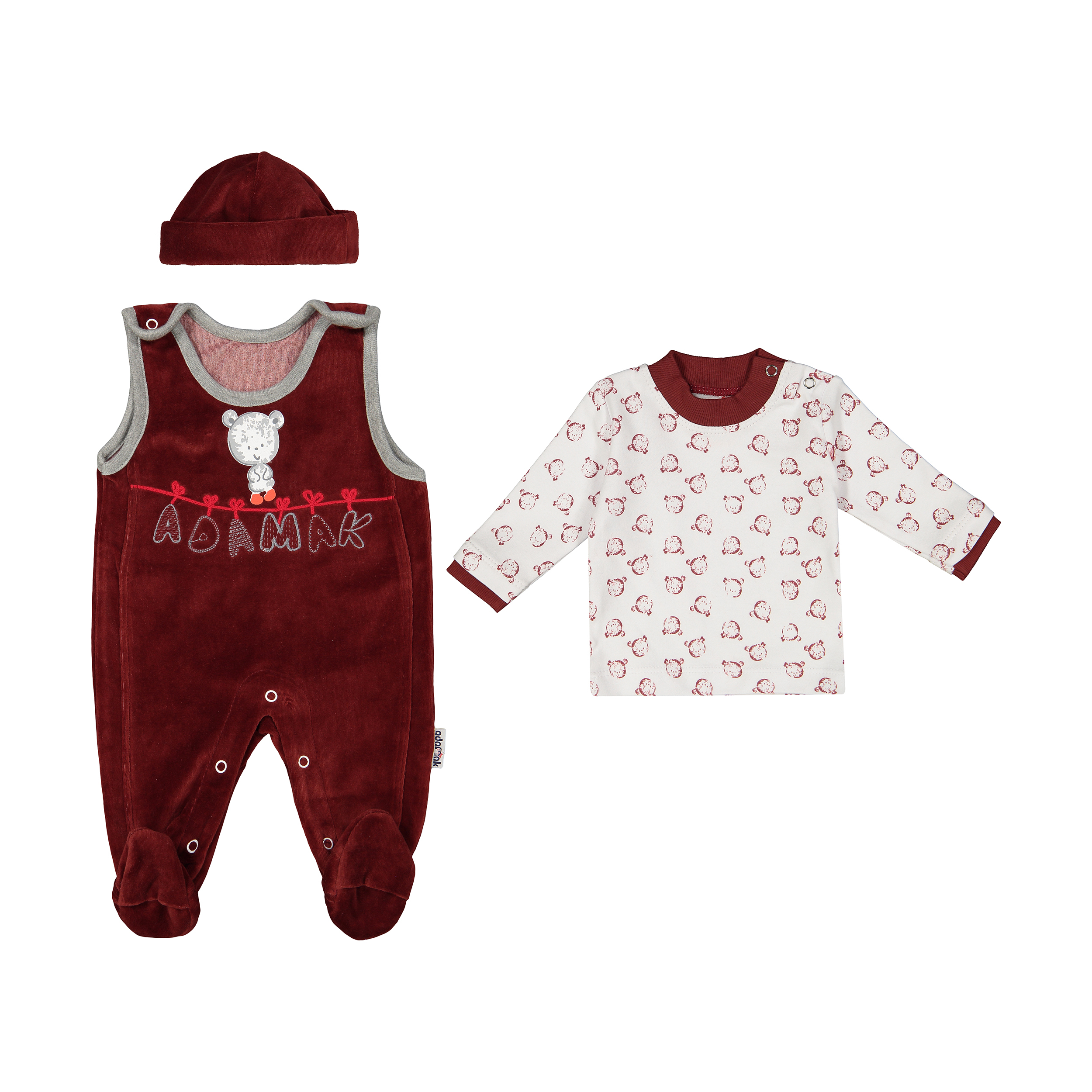 ست 3 تکه لباس نوزادی آدمک مدل 2171143-70