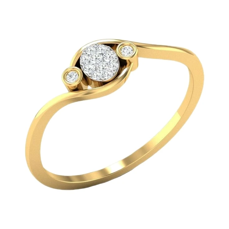 انگشتر طلا 18 عیار زنانه قیراط طرح فلاور کد GH6230