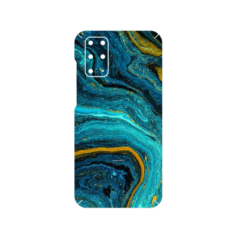 برچسب پوششی ماهوت مدل Turquoise marblewith golden streaks مناسب برای گوشی موبایل سامسونگ Galaxy S20 Plus