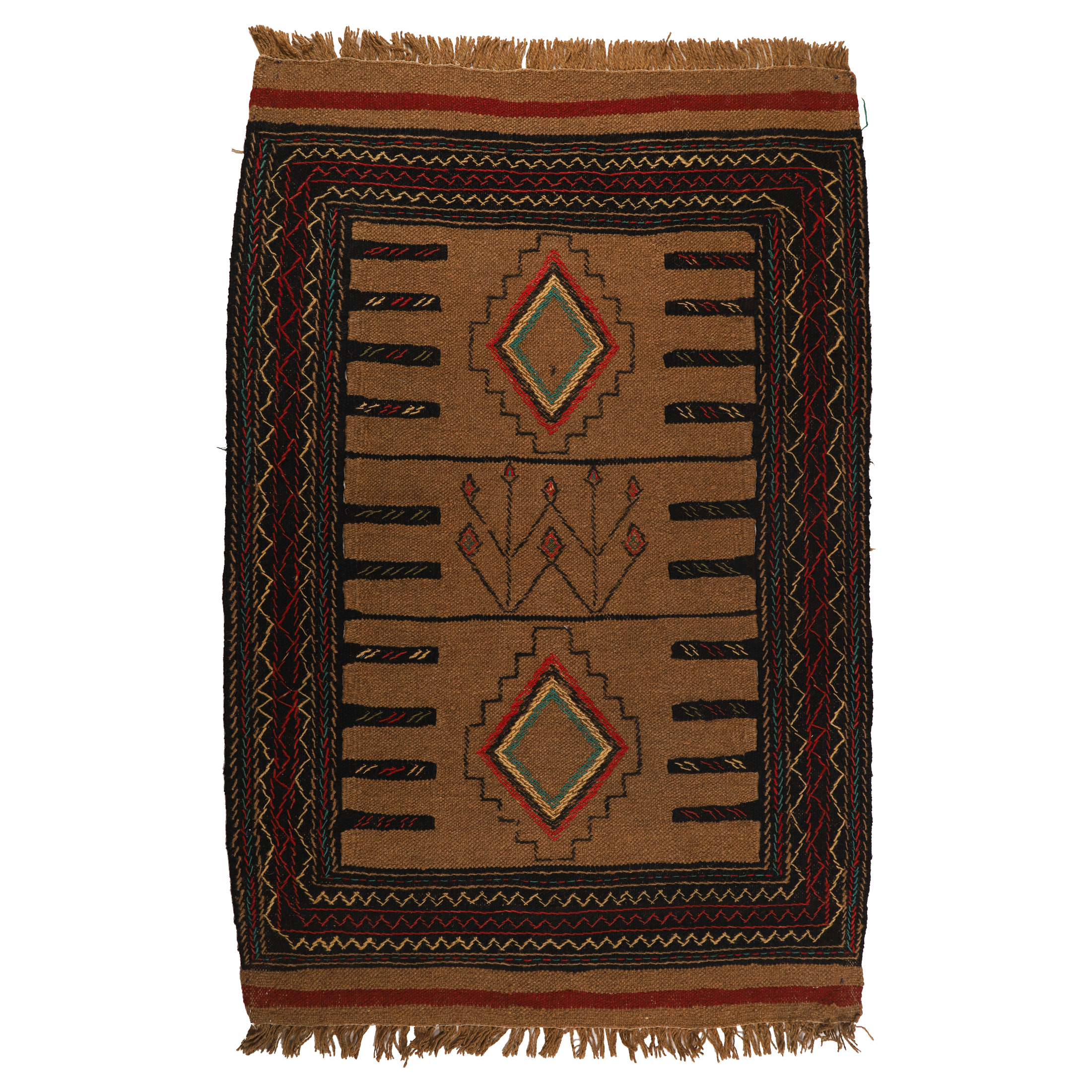 گلیم دستبافت دومتری طرح سفره کردی کد 140538