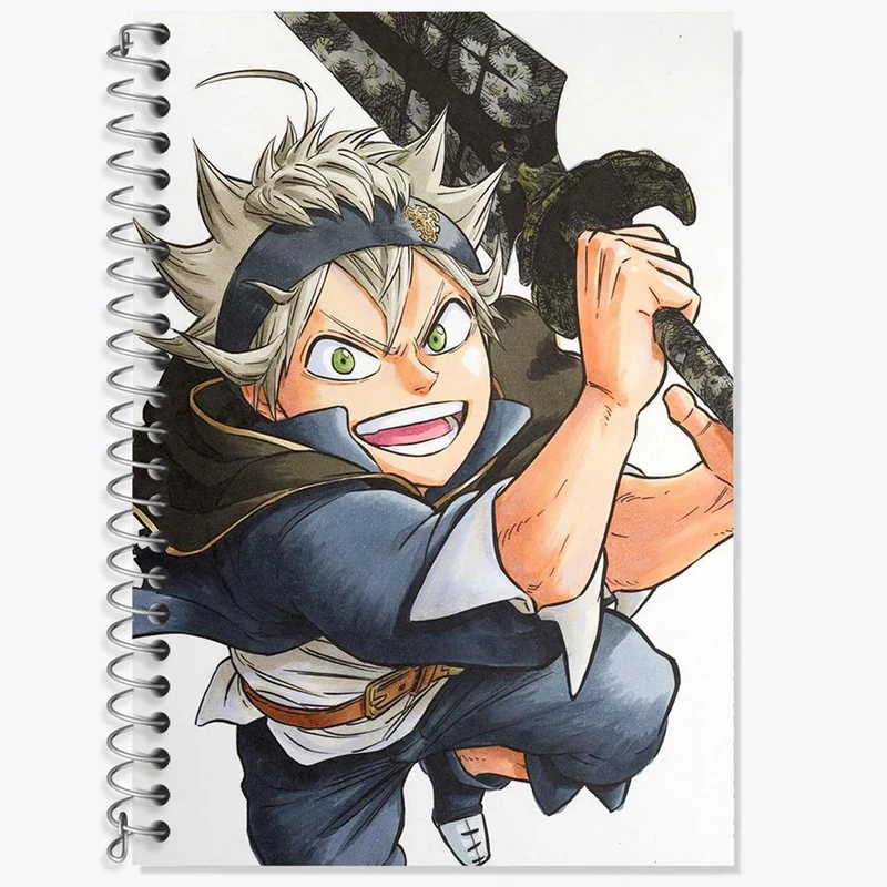 دفتر زبان 50 برگ خندالو مدل سه خط طرح آستا انیمه بلک کلاور Black Clover کد 11725