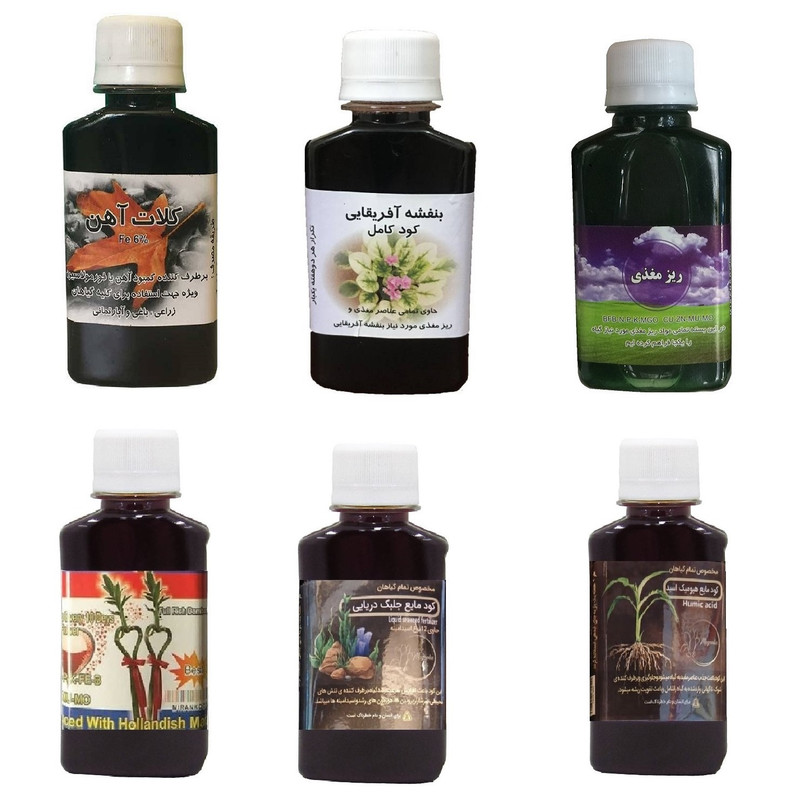کود مایع کلات آهن و بنفشه آفریقایی و ریز مغذی و بامبو و جلبک دریایی و هیومیک اسید مدل life drop حجم 120 میلی لیتر