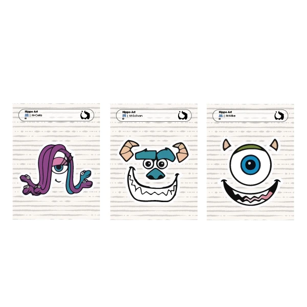 برچسب هیپوآرت مدل شرکت هیولاها بسته سه عددی