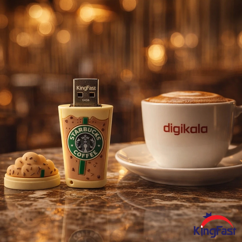فلش مموری کینگ فست طرح فنجان قهوه مدل Starbucks Coffee Cup CF-11 ظرفیت 32 گیگابایت با رابط USB 3.0