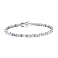 دستبند تنیسی نقره زنانه مدل جواهری