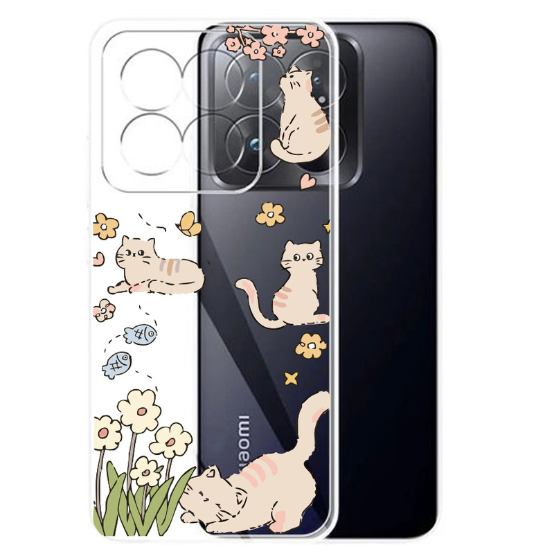کاور طرح Cat & Flower مناسب برای گوشی موبایل شیائومی Redmi 14T Pro