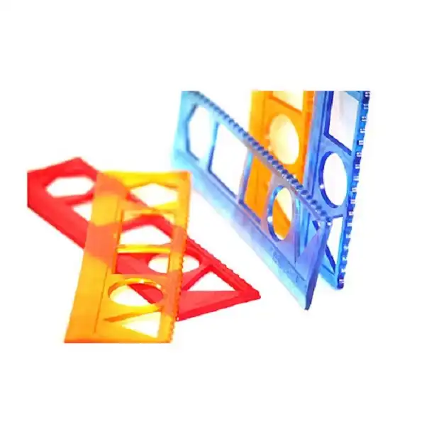 خط کش 15 سانتی متری مدل شابلون دار کد 007 بسته 2 عددی