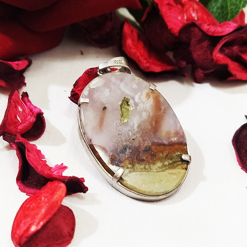 آویز گردنبند نقره زنانه سلین کالا مدل عقیق شجر کد ce-As112