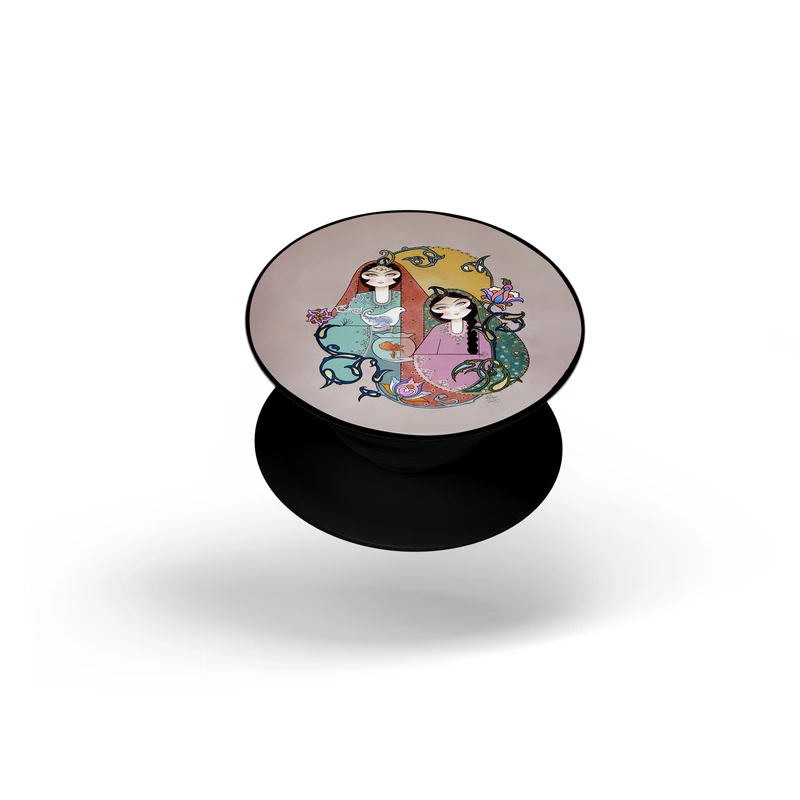 پایه نگهدارنده گوشی موبایل پاپ سوکت طرح دخترانه