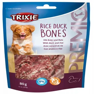 تشویقی سگ تریکسی مدل RICE DUCK BONES وزن 80 گرم