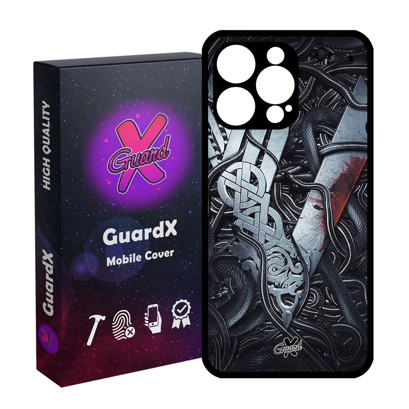کاور گارد ایکس طرح Vikings مدل قاب Glass10221 مناسب برای گوشی موبایل اپل iPhone 15 Pro Max