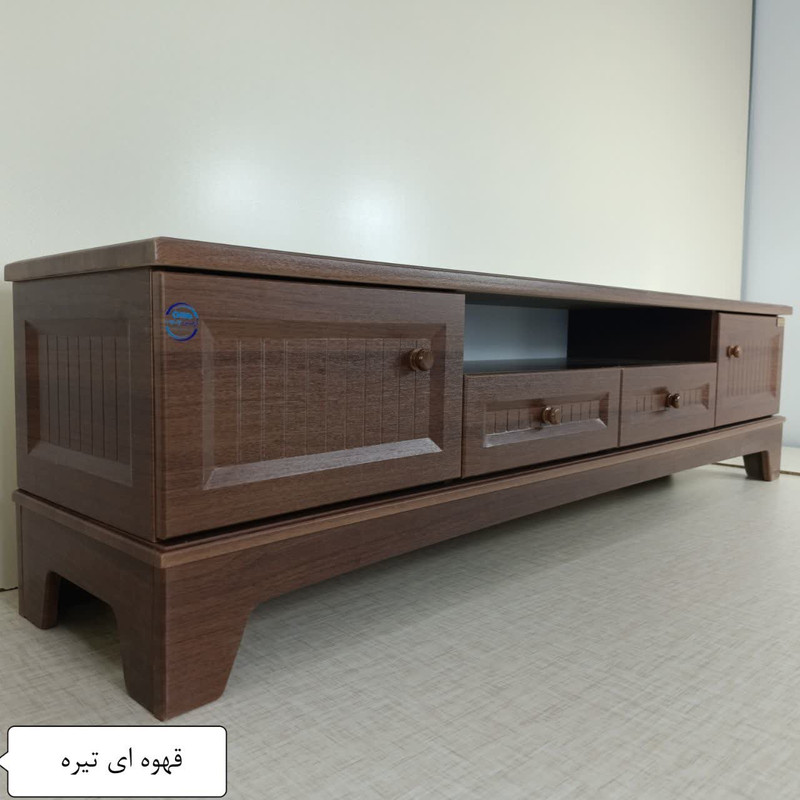 میز تلویزیون آرچین چوب مدل نئوکلاسیک مناسب برای تلویزیون تا 75 اینچ