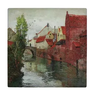 کاشی کارنیلا طرح نقاشی منظره اروپایی مدل لوحی کد klh1806