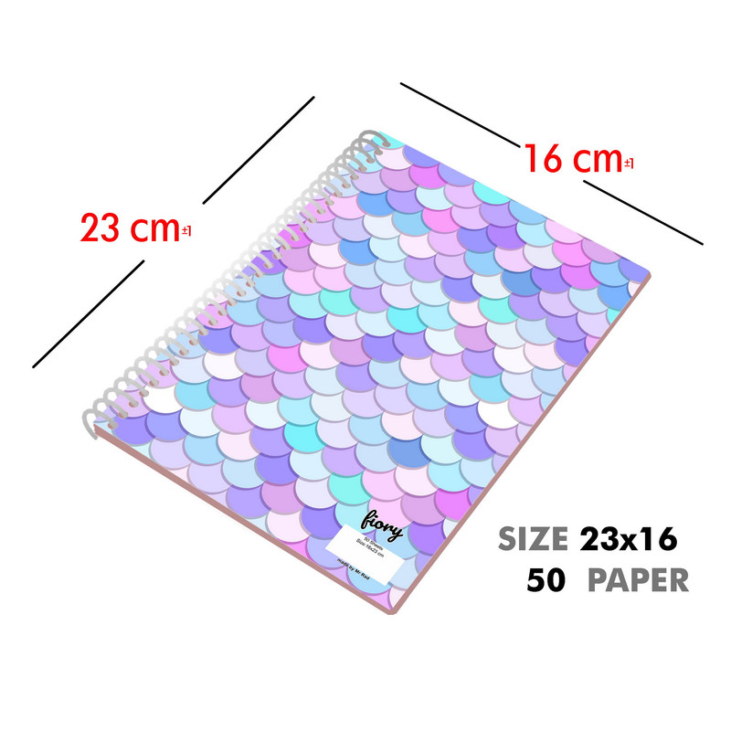 دفتر مشق 50 برگ مستر راد طرح رقص پولک ها مدل پری دریایی کد fiory 2468