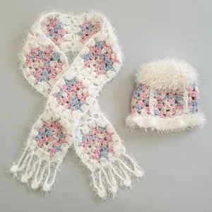 ست کلاه و شال گردن بافتنی نوزادی كد SHB19-WP