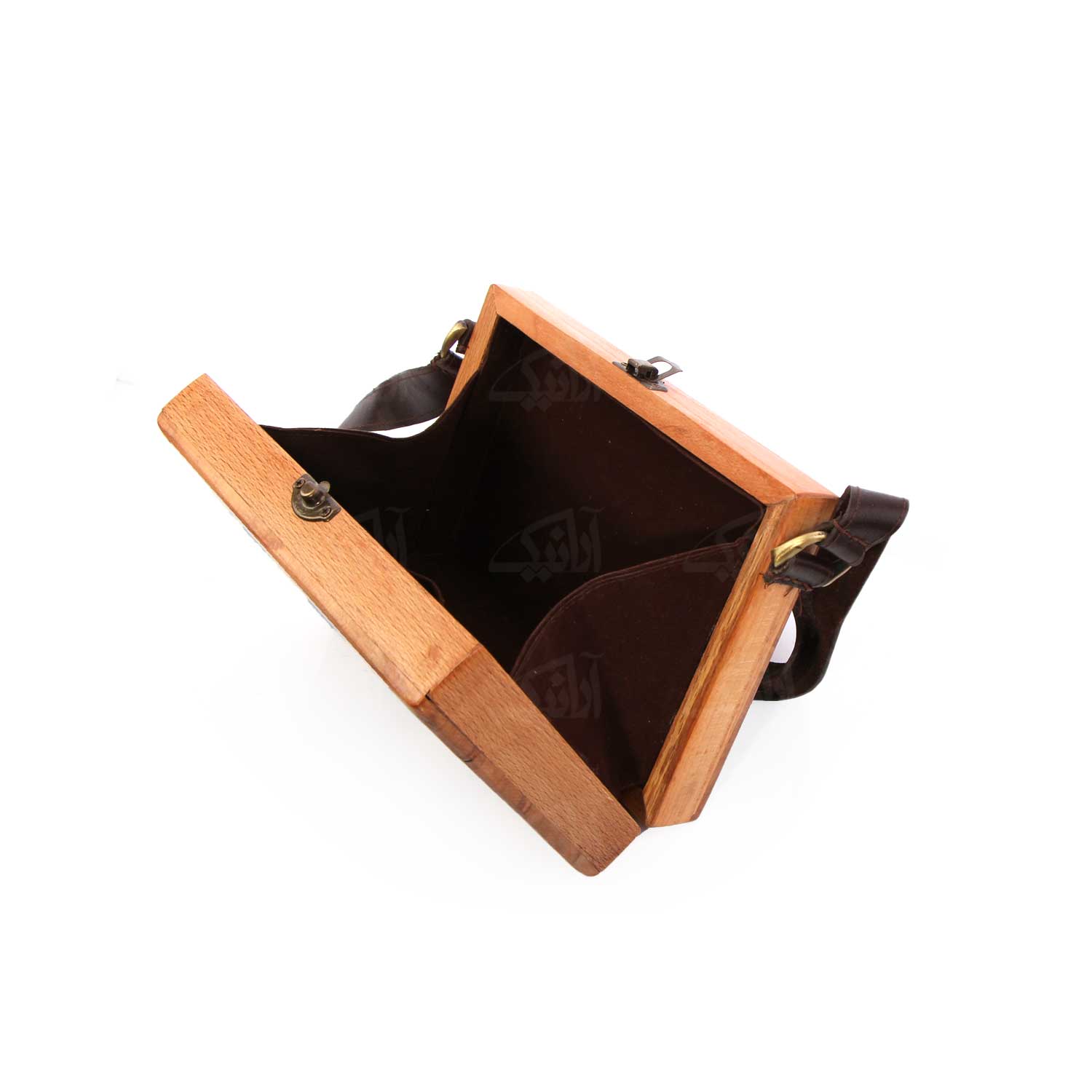 کیف دست ساز زنانه آرانیک مدل چوبی با تزیینات سوزن دوزی کد 1200400127