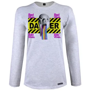 تی شرت آستین بلند زنانه 27 مدل Bad Vibes کد MH1397