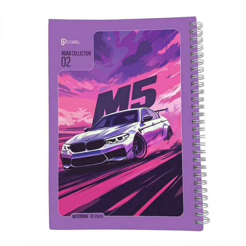 دفتر مشق 80 برگ پالت طرح ماشینی
