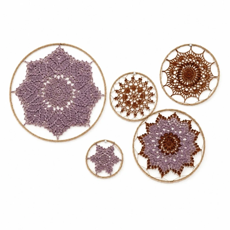 دیوار کوب بافتنی مدل ماندالا کد B40 مجموعه 5 عددی