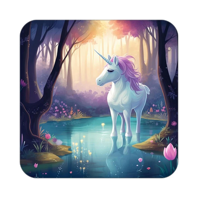 زیر لیوانی کاکتی طرح اسب تک شاخ و یونیکورن مدل mp32761