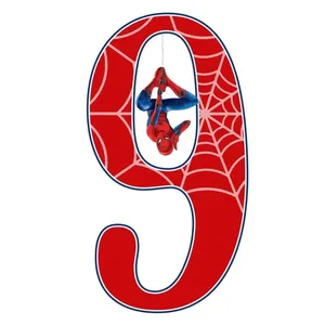 استند رومیزی تولد مدل عدد 9 طرح مرد عنکبوتی