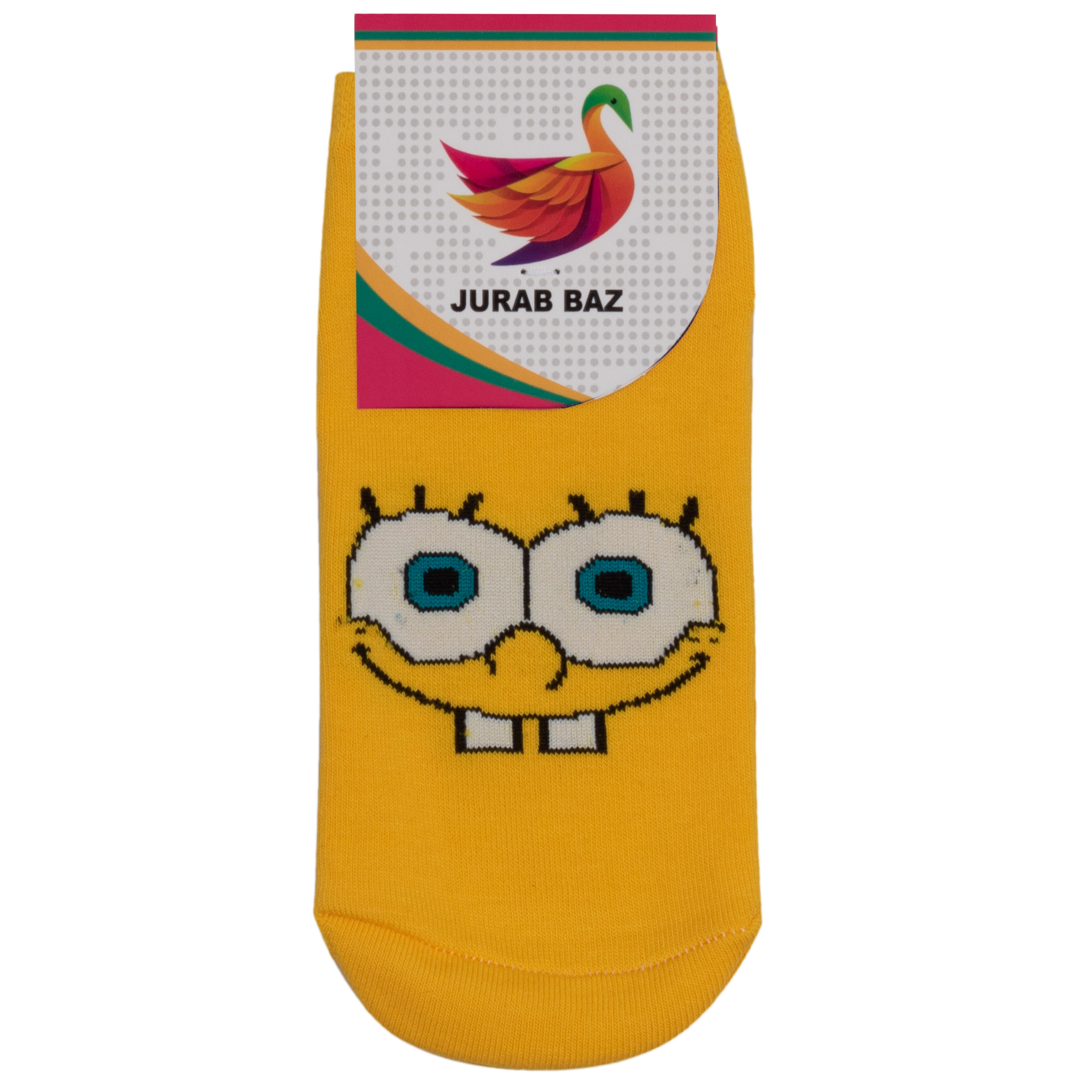 جوراب دخترانه طرح باب اسفنجی کد 15