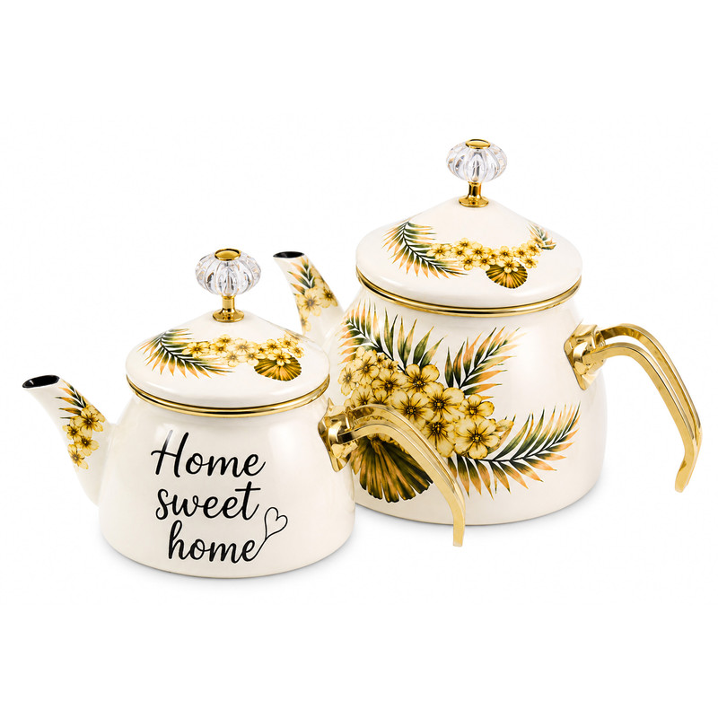 ست کتری و قوری شاهین مدل Home Sweet گنجایش کتری 2.1 لیتر گنجایش قوری 1 لیتر