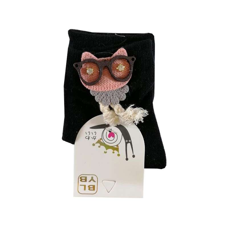 جوراب بچگانه مدل خرگوش عینکی رنگ مشکی