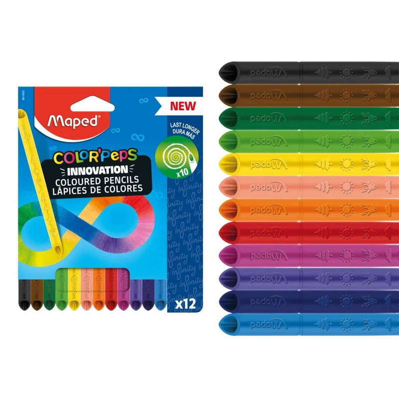 مداد رنگی 12 رنگ مپد مدل بی نهایت