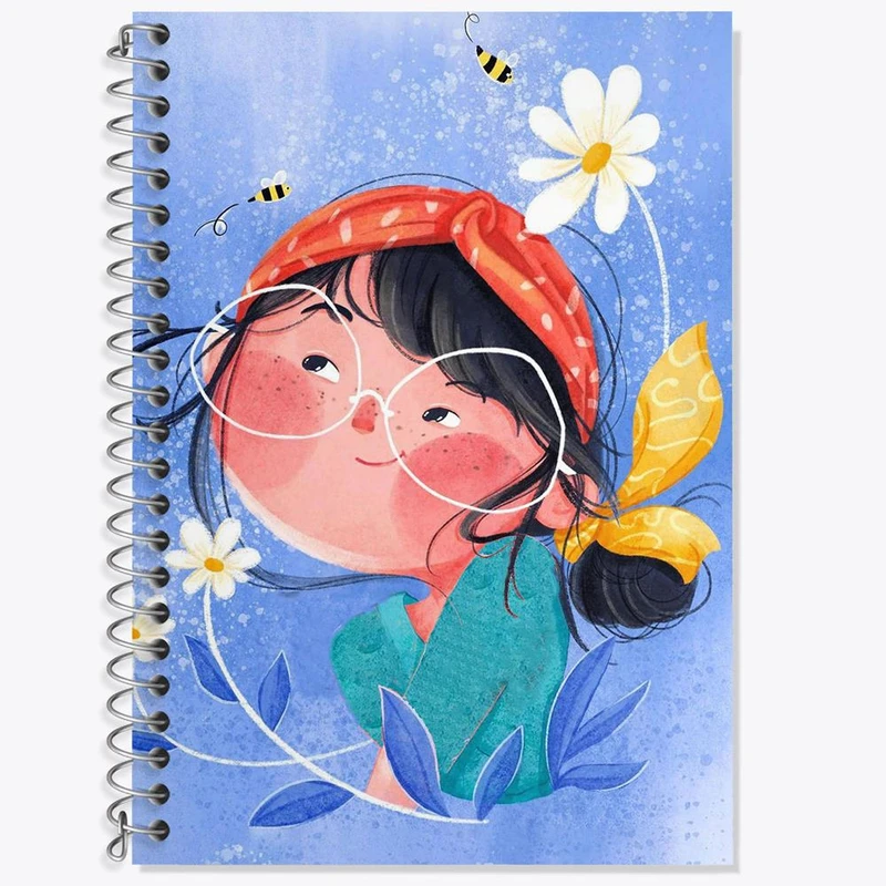 دفتر زبان 50 برگ خندالو مدل دو خط طرح دخترانه فانتزی کد 25749