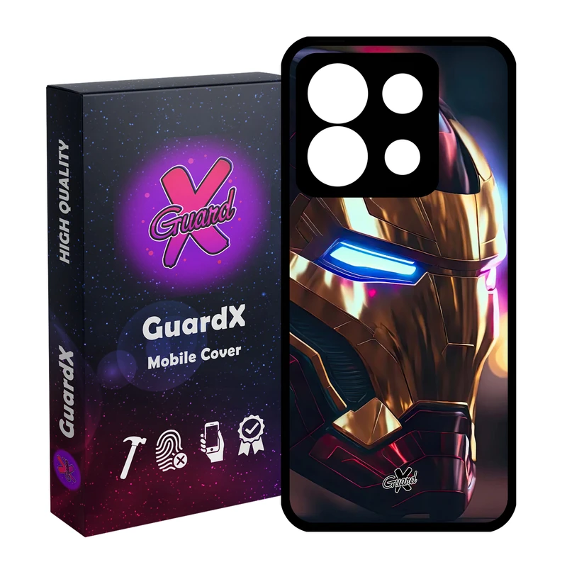 کاور گارد ایکس طرح Iron Man مدل Glass10604 مناسب برای گوشی موبایل شیائومی Redmi Note 13 5G