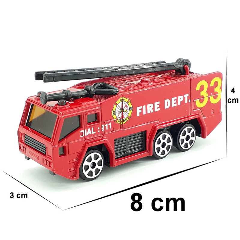 ماشین بازی دنیای سرگرمی های کمیاب مدل ست آتش نشانی مجموعه 3 عددی