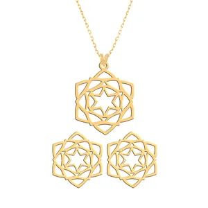 نیم ست طلا 18 عیار زنانه فرشته مدل  طرح اسلیمی WHSLZ-000077