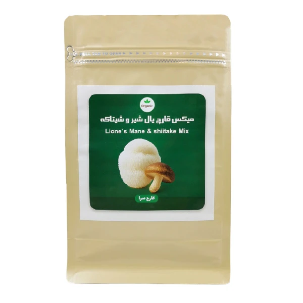 عکس شماره 2 : پودر میکس قارچ یال شیر و پودر قارچ شیتاکه خشک شده قارچ سرا-100 گرم