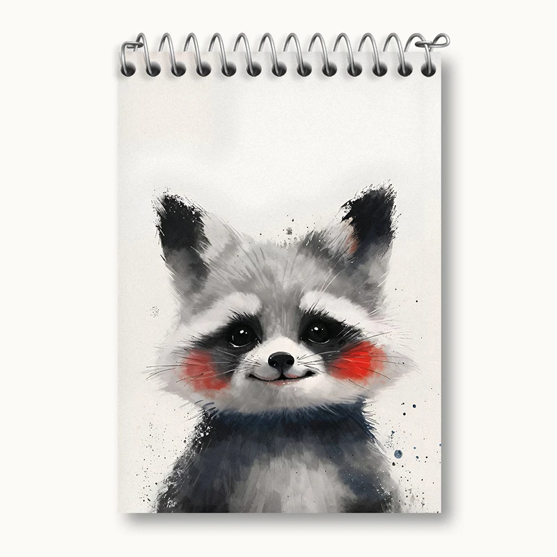 دفتر یادداشت 50 برگ خندالو طرح راکون کیوت کد N4860