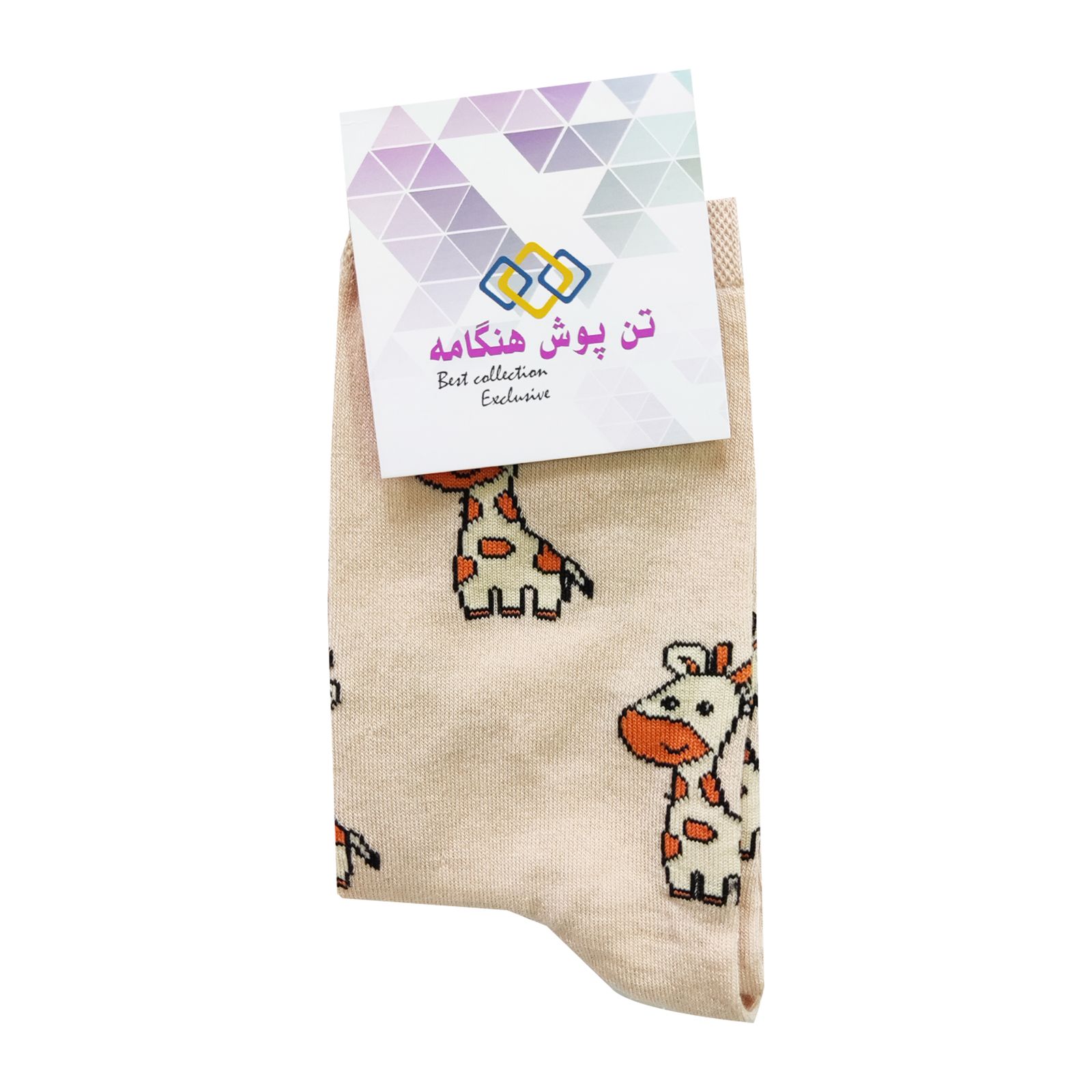 جوراب ساق بلند زنانه تن پوش هنگامه مدل زرافه فانتری کد KE20 -  - 2