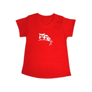 تی شرت آستین کوتاه دخترانه مدل جوجه جغد کد R.Wht