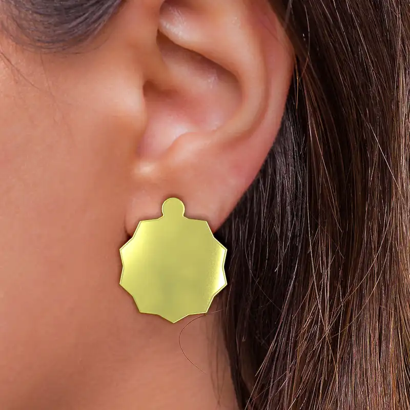 گوشواره طلا 18 عیار زنانه مدوپد مدل ستاره کد GA1-15591