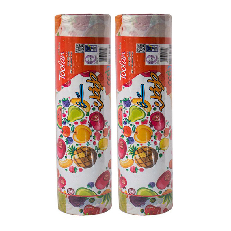 سفره یکبار مصرف طوفان کد x-333 رول 100 متری بسته 2 عددی