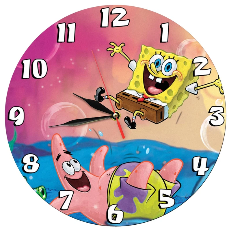 ساعت دیواری کودک طرح باب اسفنجی و پاتریک کد 1056G