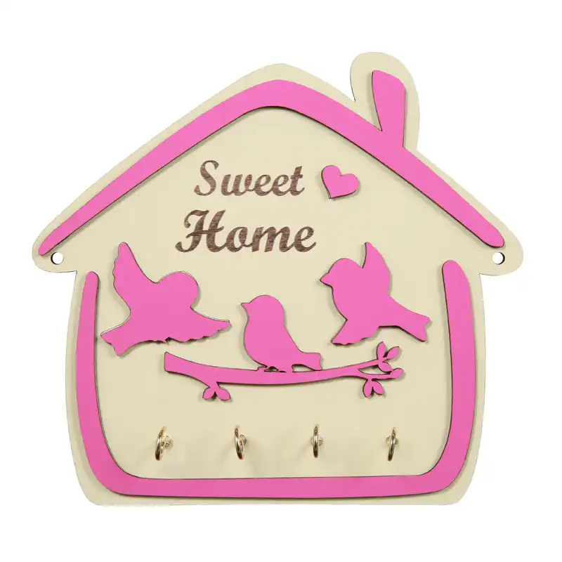 جاکلیدی دیواری چوب آرا مدل Sweet Home