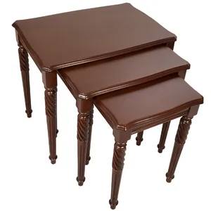 میز عسلی مدل پایه خراطی کد C01 مجموعه 3 عددی