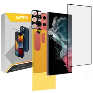 Sprig 3D-FU camera lens protector for Samsung Galaxy S22 Ultra with screen protector and back protector