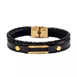 دستبند طلا 18 عیار مردانه لیردا مدل اسم داریوش